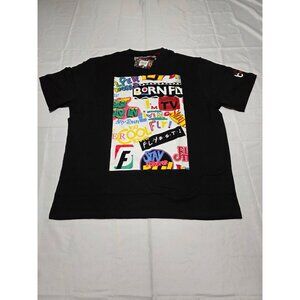 Born Fly Men’s Black Graphic Short Sleeve T Shirt Size 4XL